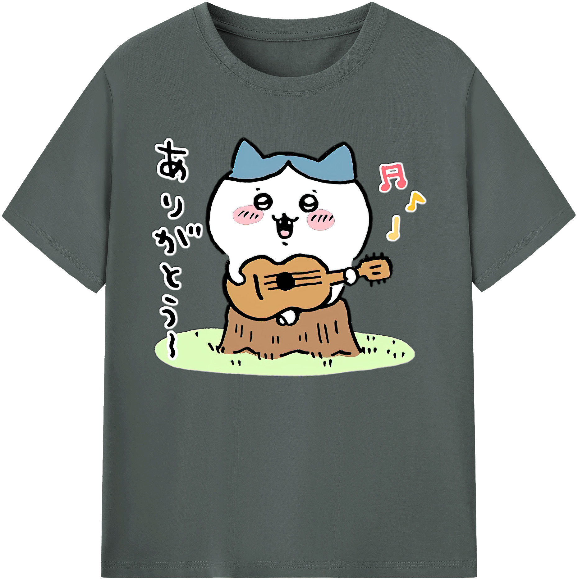 （画像用） ちいかわ ハチワレ Chii-kawa hachiware 綿100％ メンズ半袖Tシャツ｜肌触りやわらか＆通気性